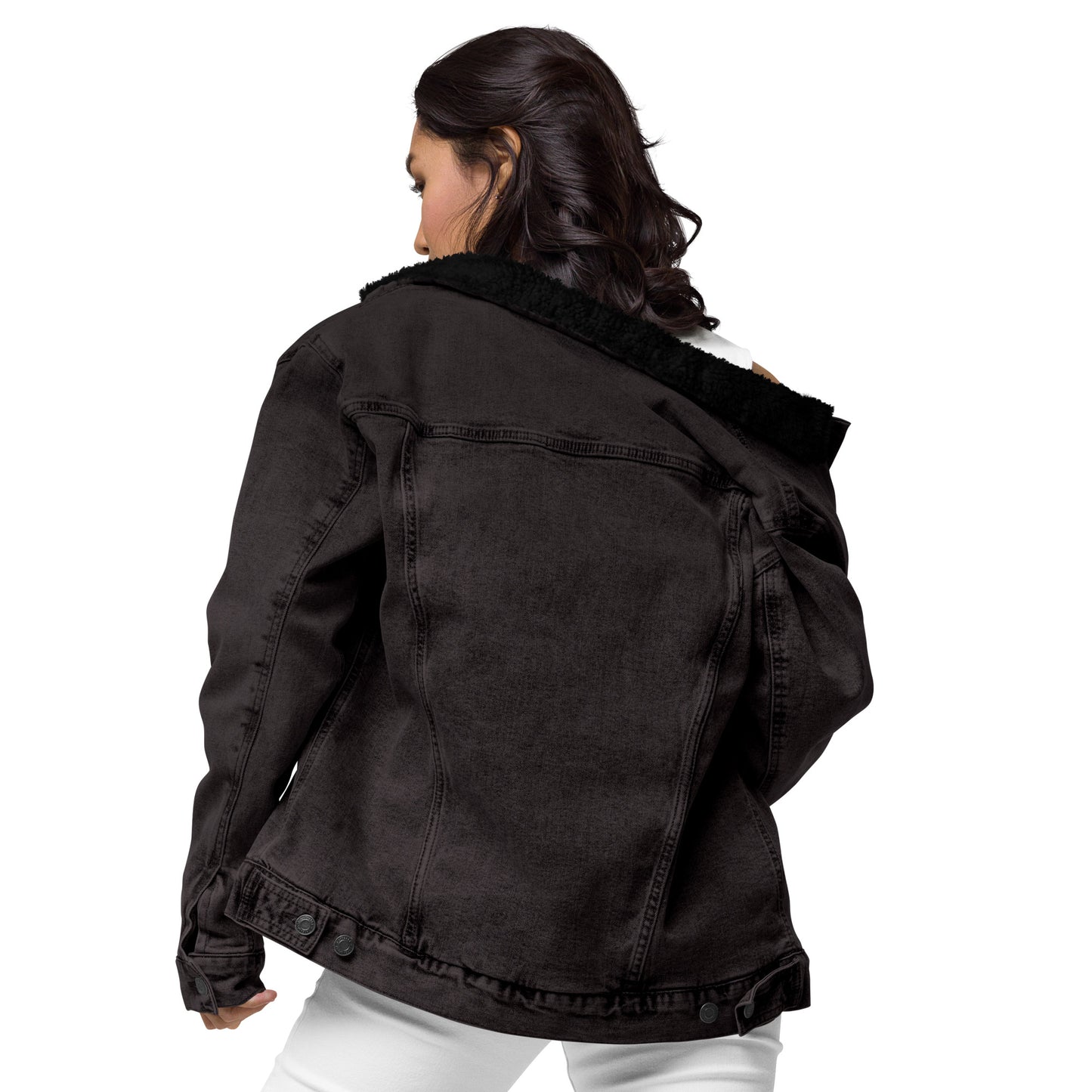 Unisex denim sherpa-jacka