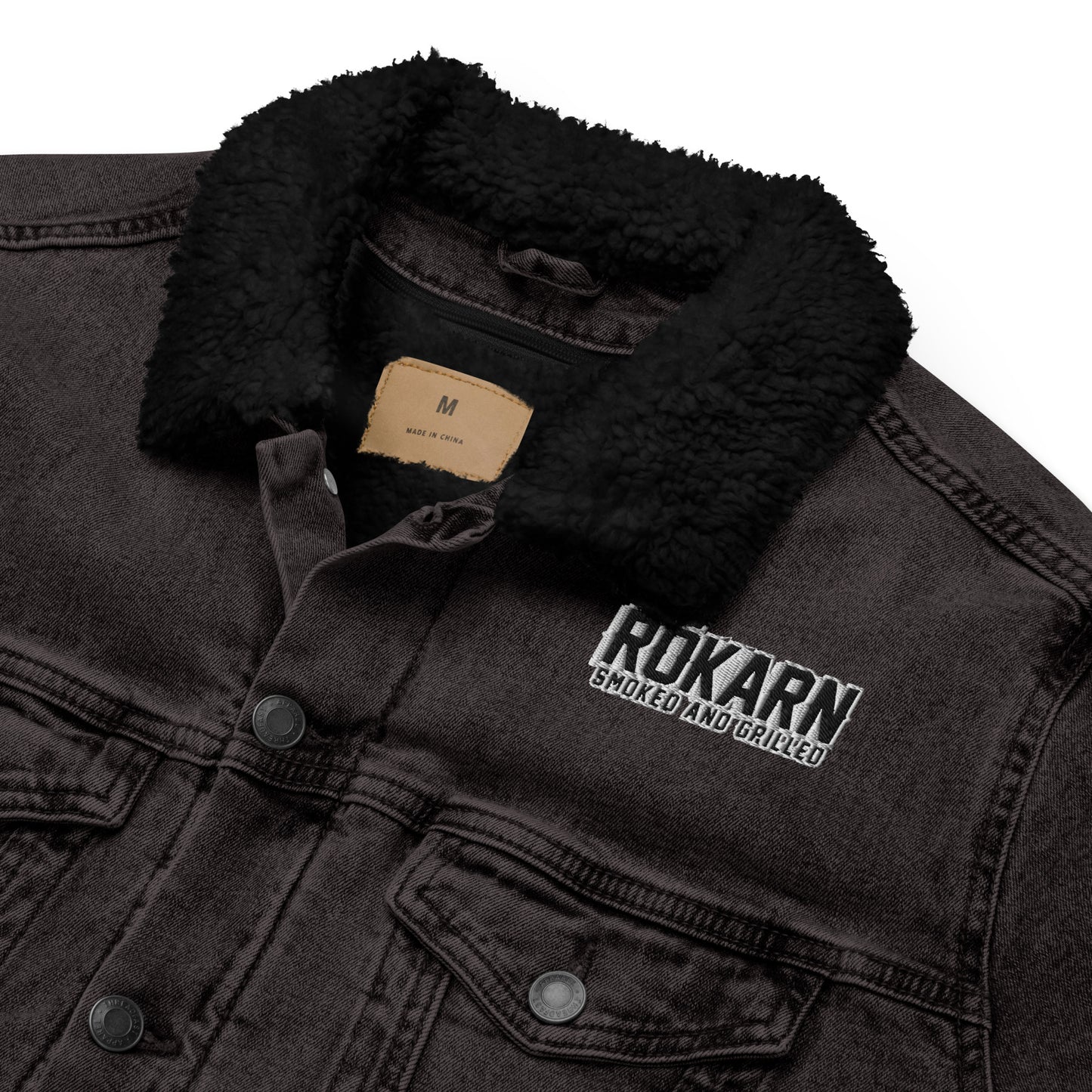 Unisex denim sherpa-jacka