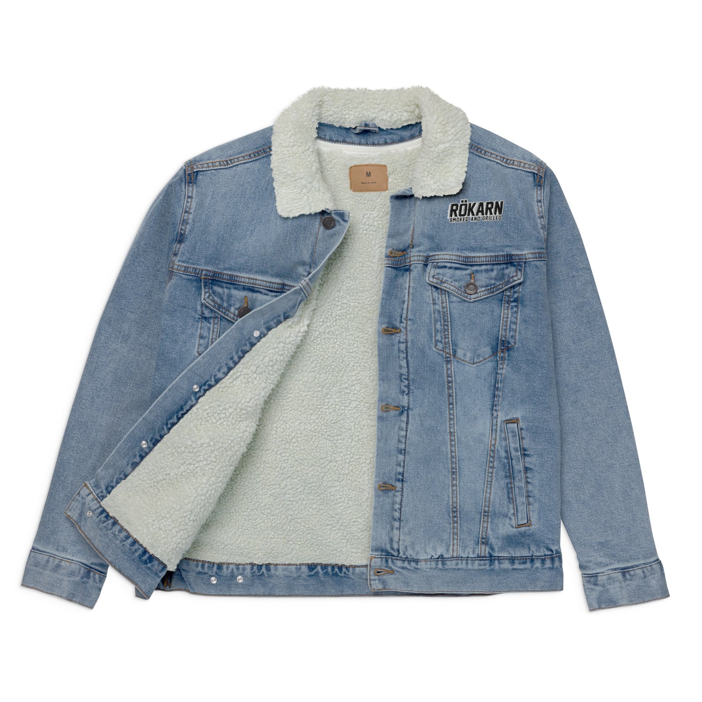 Unisex denim sherpa-jacka