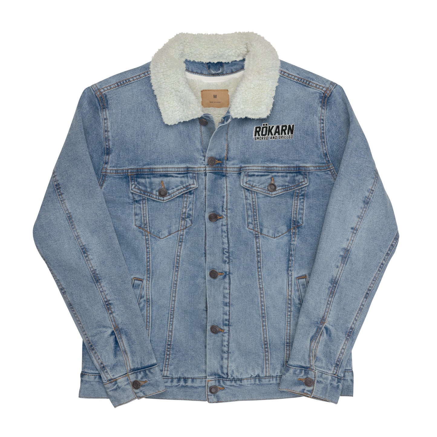 Unisex denim sherpa-jacka